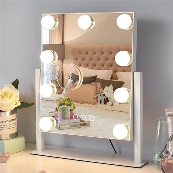 Vanity Mirror with Lights,Lighted Vanity Mirror with 9 Dimmable Bulbs - Picture 8 of 8